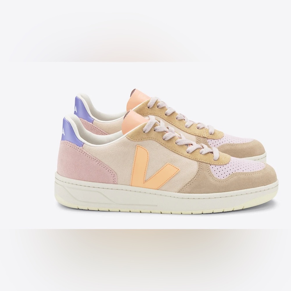 Veja NEARLY NEW V-10 peach multico suede - tan, pink, purple, beige sneaker - 6 - Picture 16 of 16
